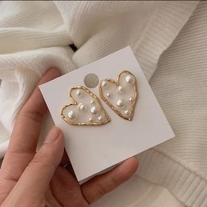 Unique Transparent Acrylic Heart Big Earrings For